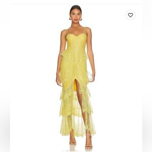 Revolve - MAJORELLE Lemon Yellow Tiered Gown